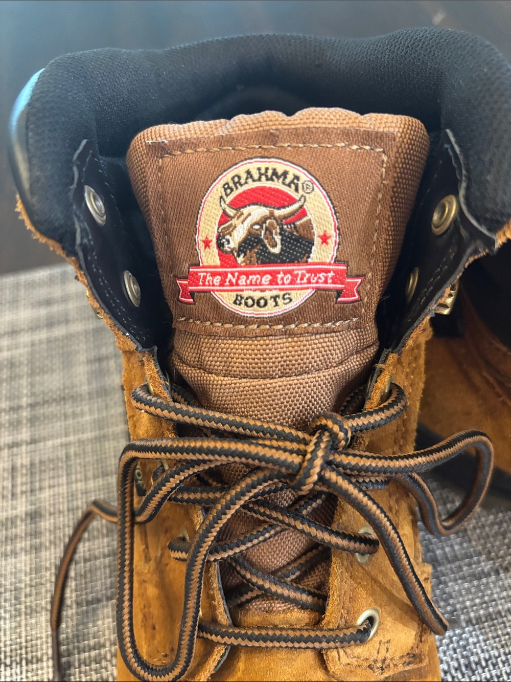 Brahma Tan Suede Work Boots 7.5 womens Black & safety toe oil resist waterproof - Picture 2 of 15